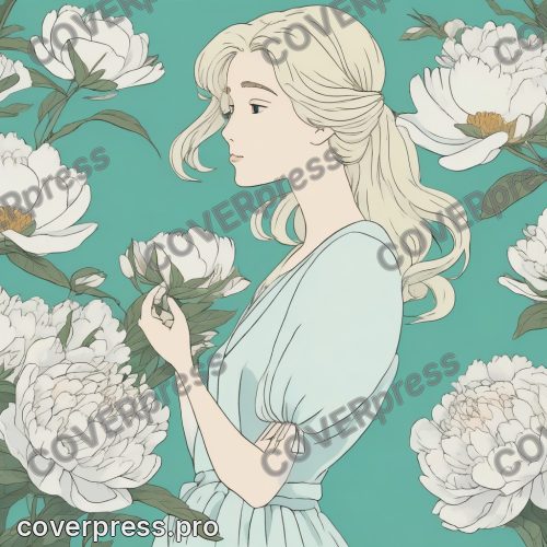 Рисунок человека в стиле Гибли: цветочница, букет и венок