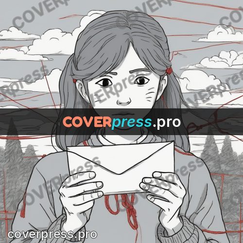 Ghibli style drawing of a person: girl holding a letter