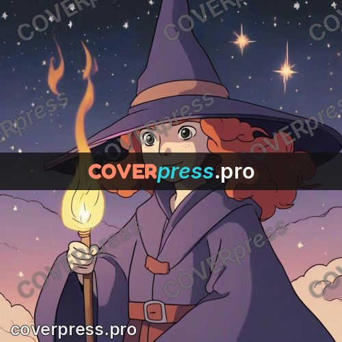 Ghibli style drawing of a person: red-haired girl with fire