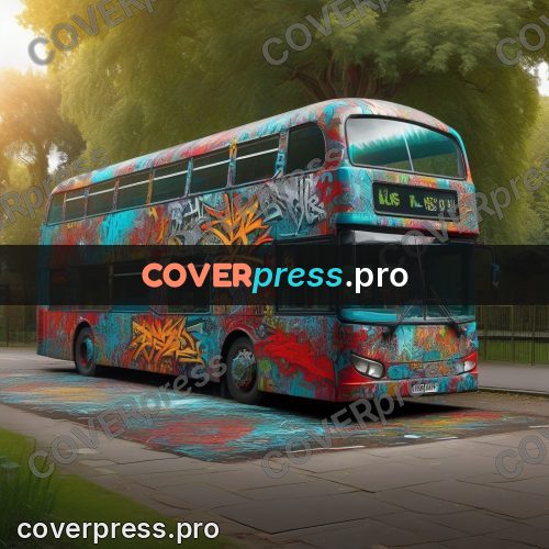 Graffiti illustration: bus covered in spray work