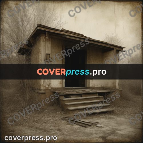 Grunge illustration: abandoned house with a porch