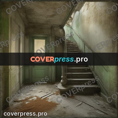 Grunge illustration: staircase in an empty house