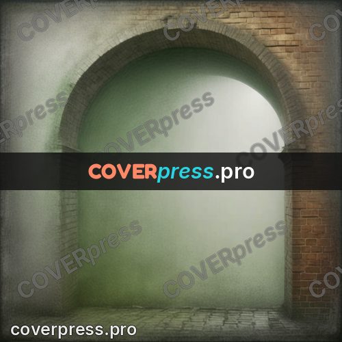 Grunge illustration: brick arch with a passage