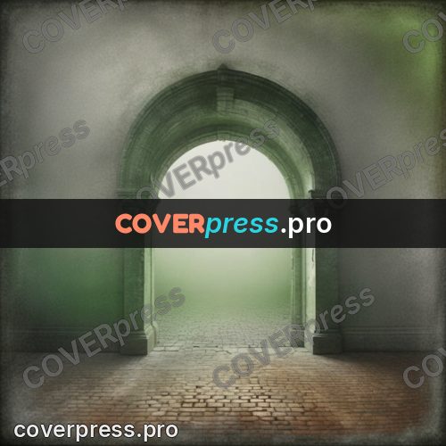 Grunge illustration: brick arch with a passage