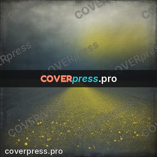 Grunge illustration: yellow field under a dark sky