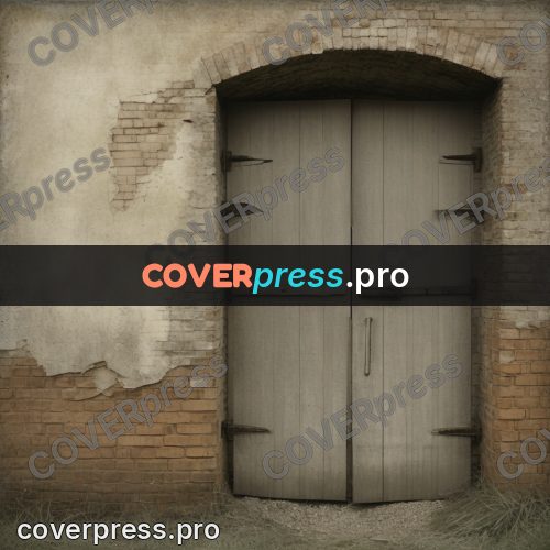 Grunge illustration: opening in a peeling wall