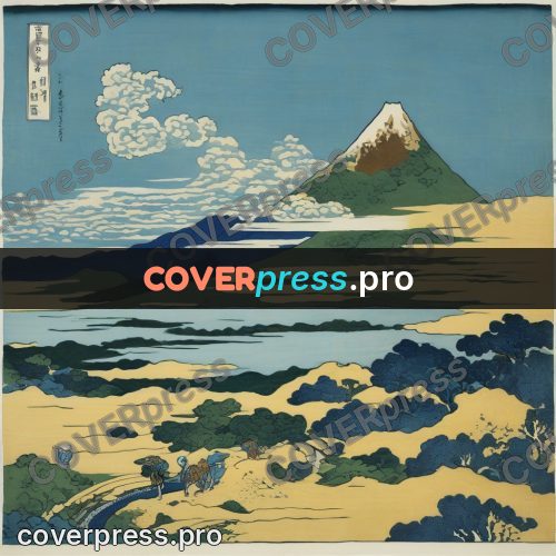 Japanese woodblock print: clouds at the mountain foot
