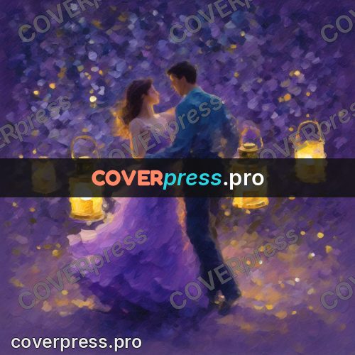 Impressionist illustration: dancing under lanterns