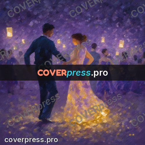 Impressionist illustration: dancing under lanterns