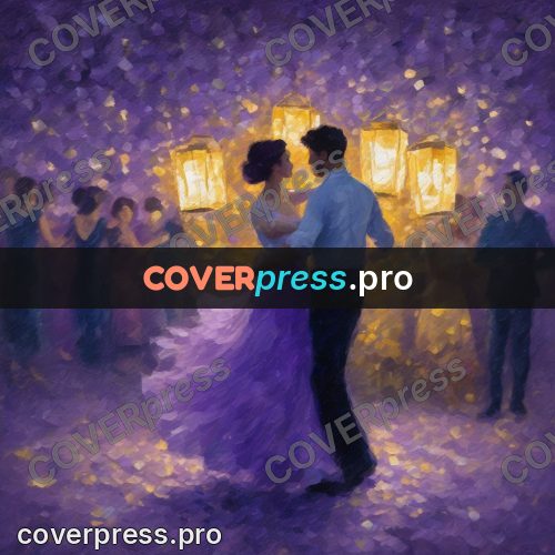 Impressionist illustration: dancing under lanterns