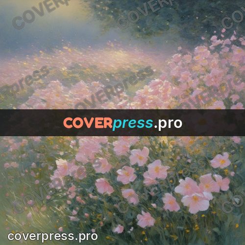Impressionist illustration: pink wild flowers