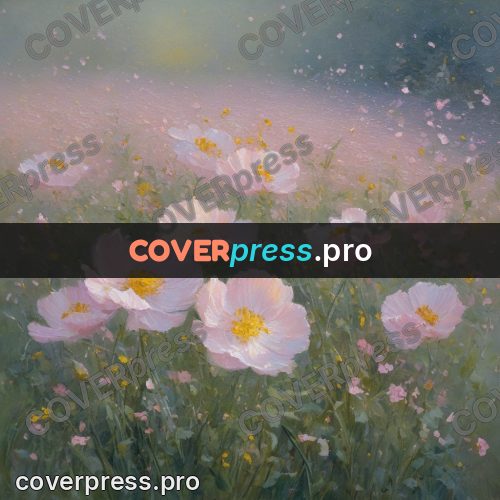 Impressionist illustration: pink wild flowers