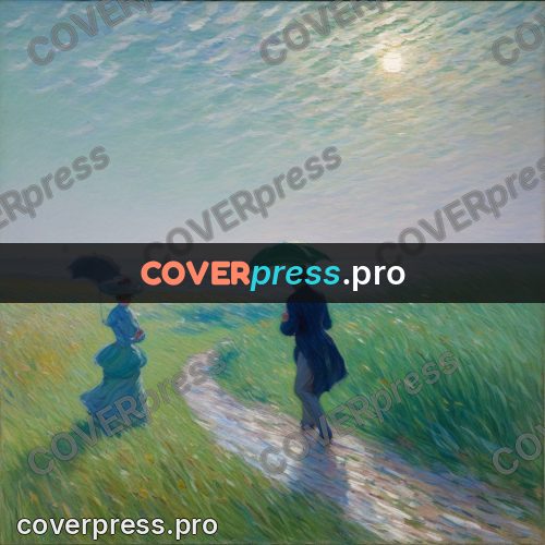 Impressionist illustration: figure with a parasol