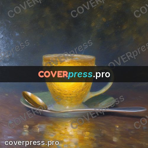 Impressionist illustration: cup of coffee on a saucer
