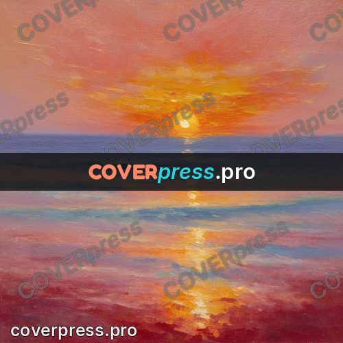 Impressionist illustration: sunset over the sea