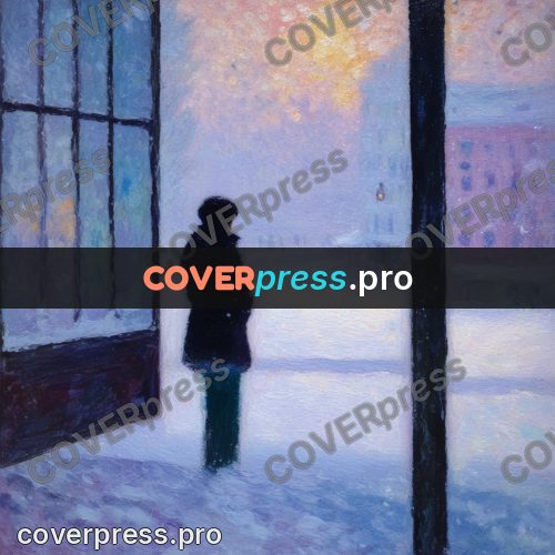 Impressionist illustration: figure at a lit window