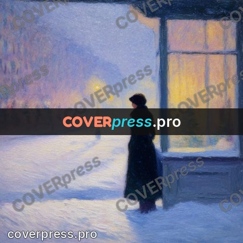 Impressionist illustration: figure at a lit window