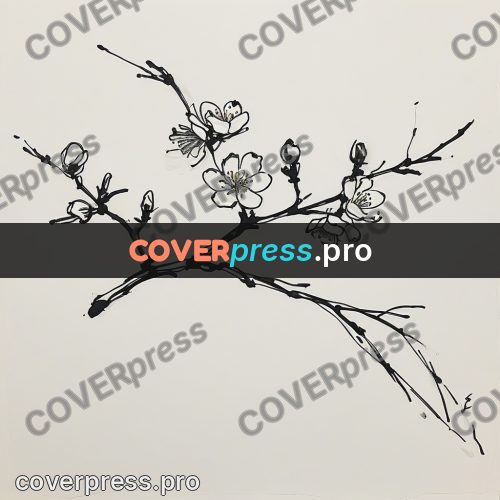 Ink sketch: branch with plum blossom