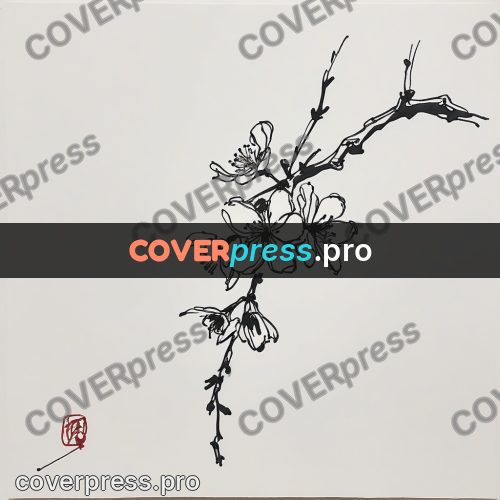 Ink sketch: branch with plum blossom
