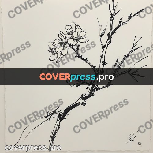 Ink sketch: branch with plum blossom
