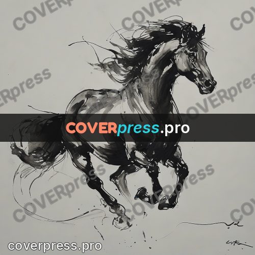 Ink sketch: horse at a gallop