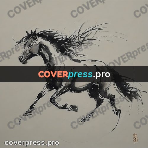 Ink sketch: horse at a gallop