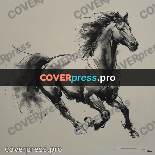 Ink sketch: horse at a gallop