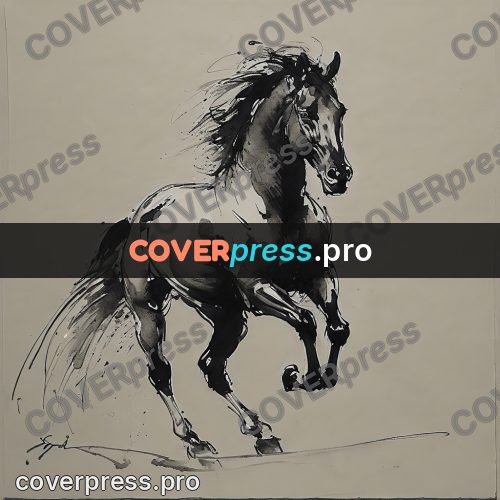 Ink sketch: horse at a gallop