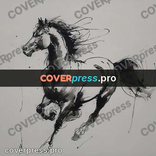 Ink sketch: horse at a gallop