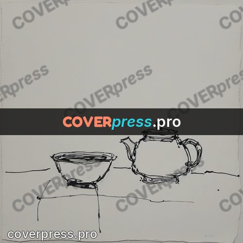 Ink sketch: teapot and bowl on a table