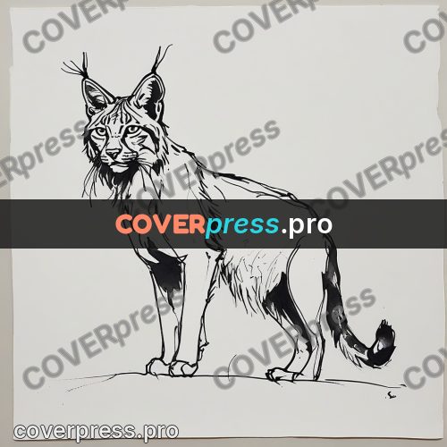 Ink sketch: lynx with tufted ears