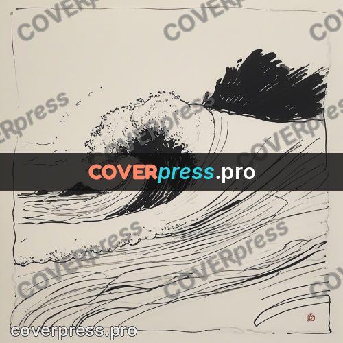 Ink sketch: big wave with foam