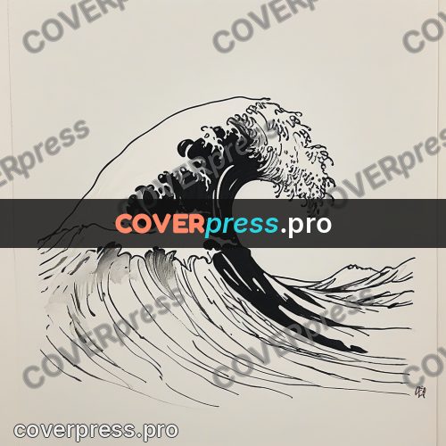 Ink sketch: big wave with foam