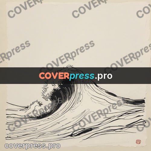 Ink sketch: big wave with foam