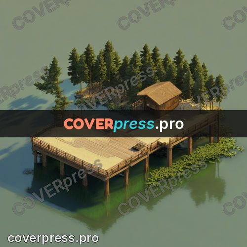 3d diorama: stilt house above the water
