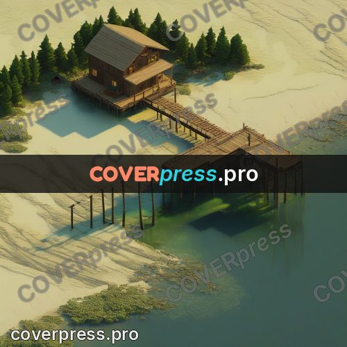 3d diorama: stilt house above the water