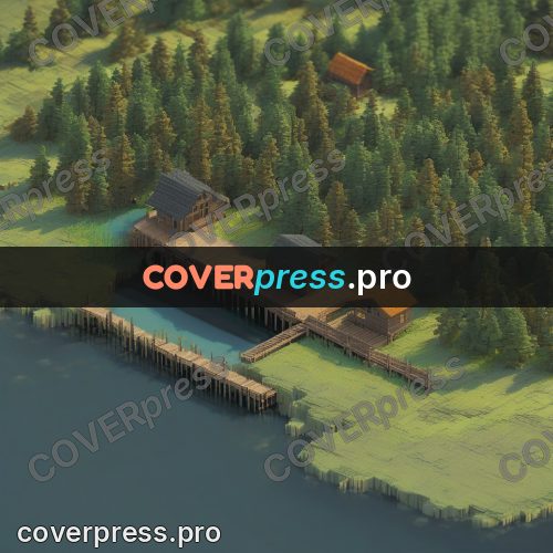 3d diorama: small stilt house and a deck
