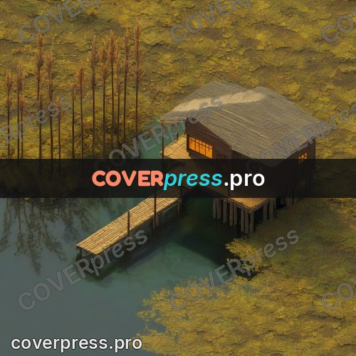 3d diorama: stilt house among the forest