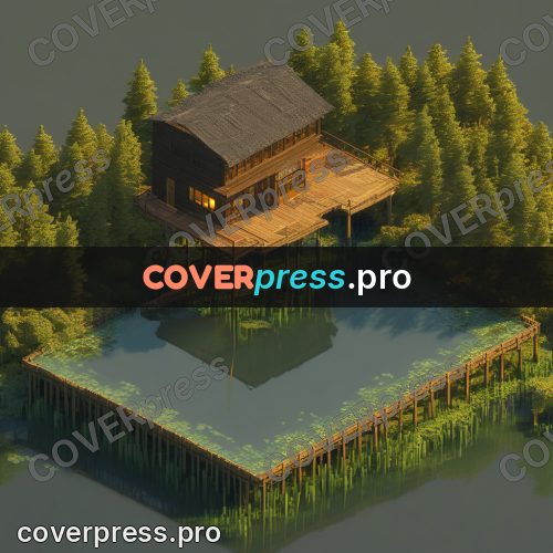 3d diorama: stilt house among the forest