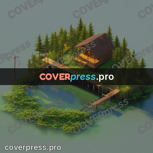 3d diorama: stilt house among the forest