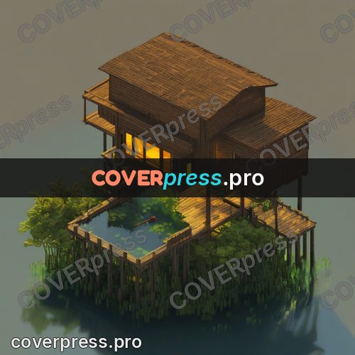 3d diorama: stilt house among the forest