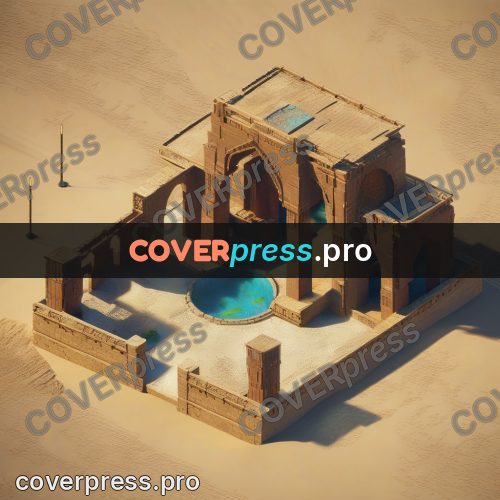 3d diorama: stone ruins with a pool
