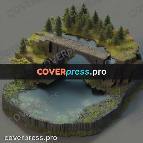 3d diorama: bridge over a dark river