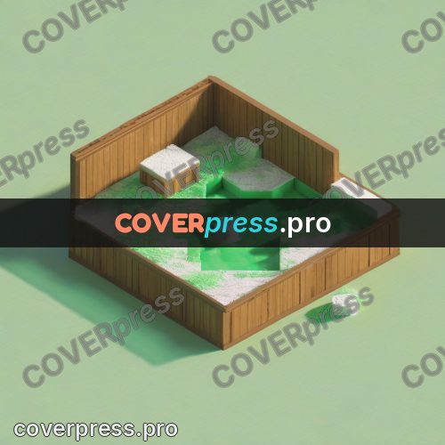 3d diorama: platform with boxes and greenery
