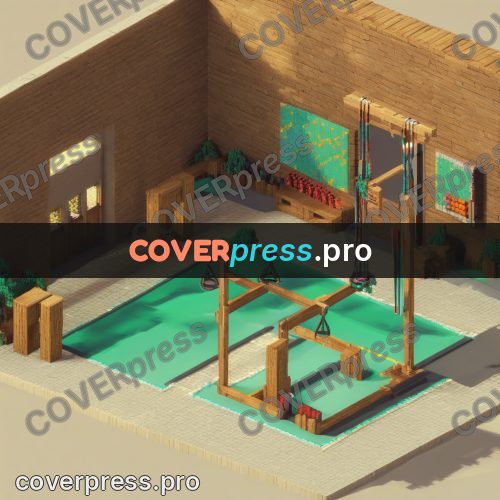 3d diorama: hall with a pool and bars