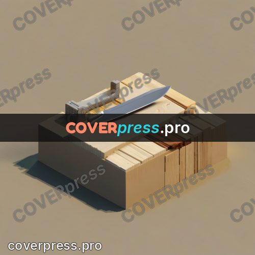 3d diorama: knife on a stone platform