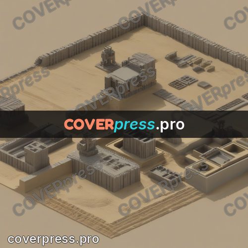 3d diorama: sand city with buildings