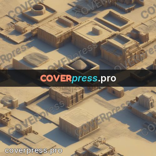 3d diorama: sand city with buildings
