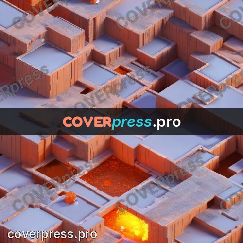 3d diorama: furnace with fire among buildings