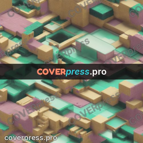 3d diorama: blocks of building and pools